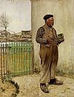 Painted Canvas Paintings - Man Having Just Painted His Fence